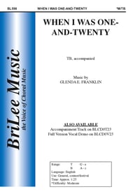 cover When I Was One and Twenty TB choral sheet music cover